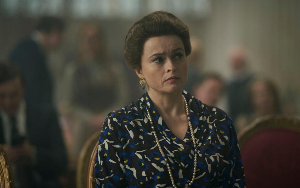 In The Crown, Princess Margaret (Helena Bonham Carter) expresses anger at the Royal family for their actions - Netflix