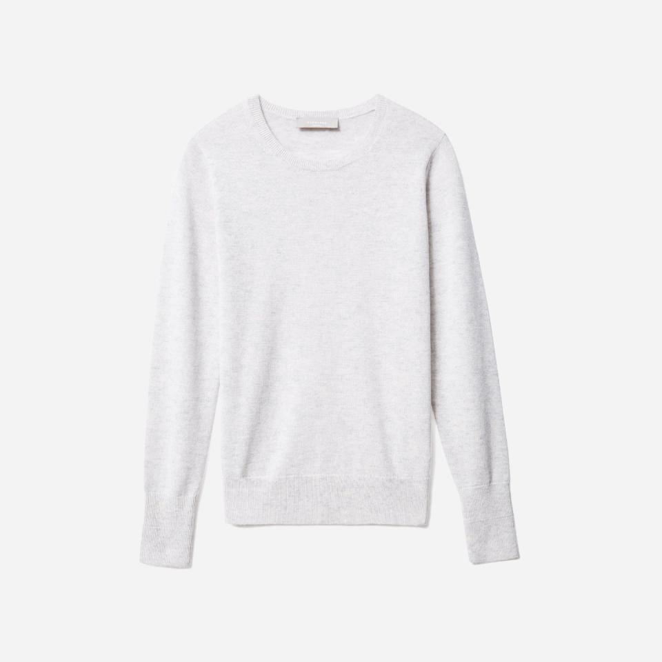 <p><strong>Everlane</strong></p><p>everlane.com</p><p><a href="https://go.redirectingat.com?id=74968X1596630&url=https%3A%2F%2Fwww.everlane.com%2Fproducts%2Fwomens-cashmere-crew-glacier&sref=https%3A%2F%2Fwww.harpersbazaar.com%2Ffashion%2Ftrends%2Fg37038622%2Feverlane-summer-sale-best-items%2F" rel="nofollow noopener" target="_blank" data-ylk="slk:Shop Now;elm:context_link;itc:0;sec:content-canvas" class="link ">Shop Now</a></p><p><del><strong>$100</strong></del><strong> $70</strong></p><p>Tie it over your shoulders, tuck it into a skirt, or incorporate it into your loungewear wardrobe. Whatever your cozy dressing preference, this butter soft cashmere can do it all. Oh, and it comes in 13 shades. <br></p>