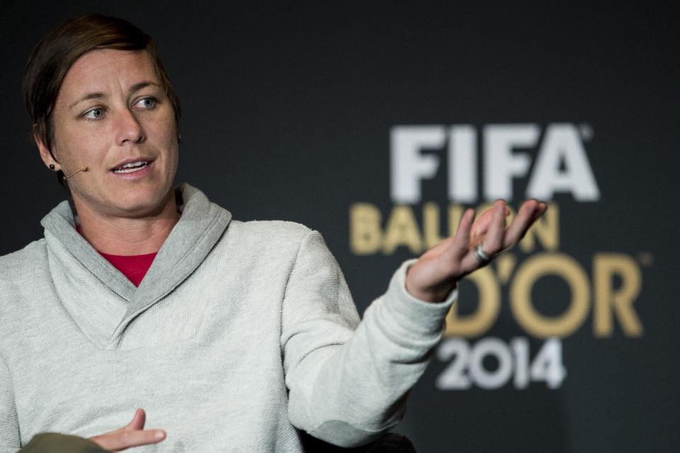 American forward Abby Wambach was one of the players suing the CSA and FIFA over turf. That lawsuit has since been dropped. (Ennio Leanza, Keystone/AP.)