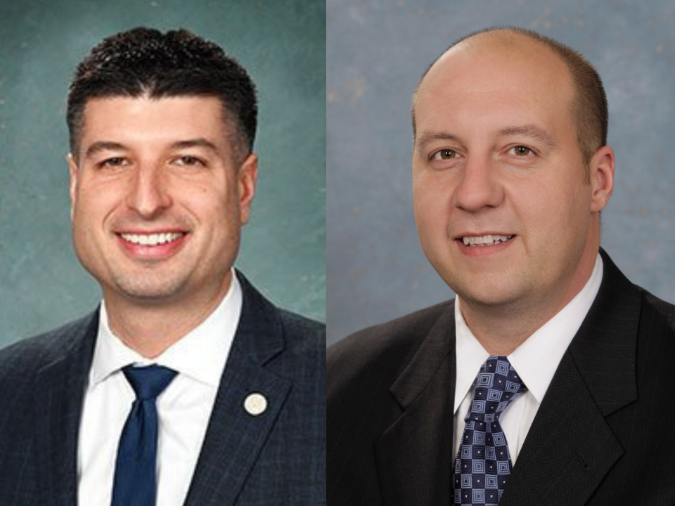 Tom Barrett, left, Curtis Hertel, right, both plan to run for the seat held by Rep. Elissa Slotkin in the Michigan House.