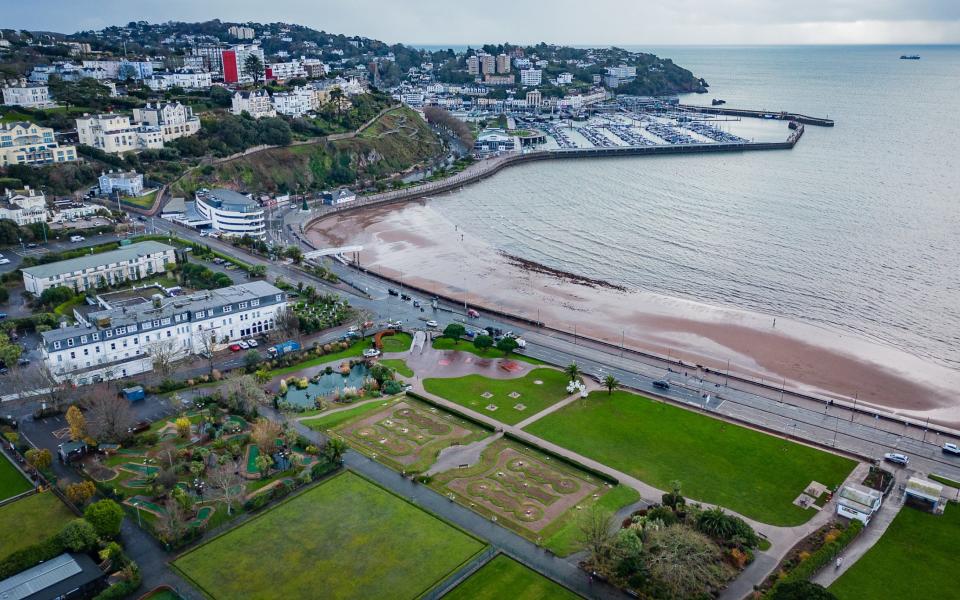 The bare gardens seen from above