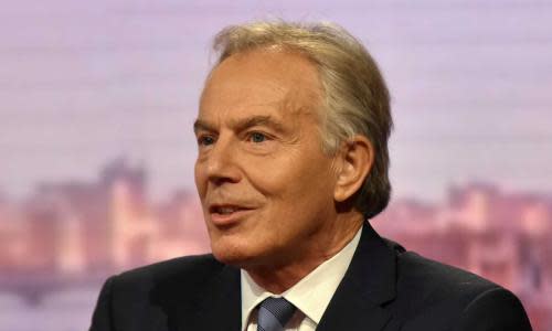 Former British prime minister, Tony Blair, appears on the BBC's The Andrew Marr Show, in central London, Britain September 10, 2017. Jeff Overs/BBC Handout via REUTERS ATTENTION EDITORS - THIS IMAGE WAS PROVIDED BY A THIRD PARTY. NO RESALES. NO ARCHIVE