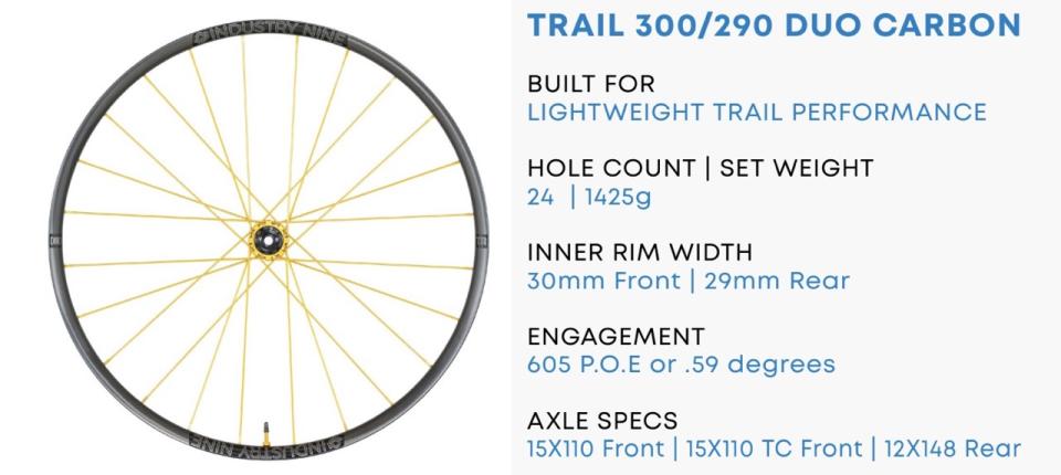 Industry Nine SOLiX M Hubs Traill 300:290 spec sheet