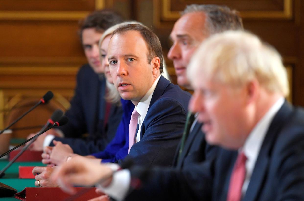 Boris Johnson and Matt Hancock at Cabinet (REUTERS)