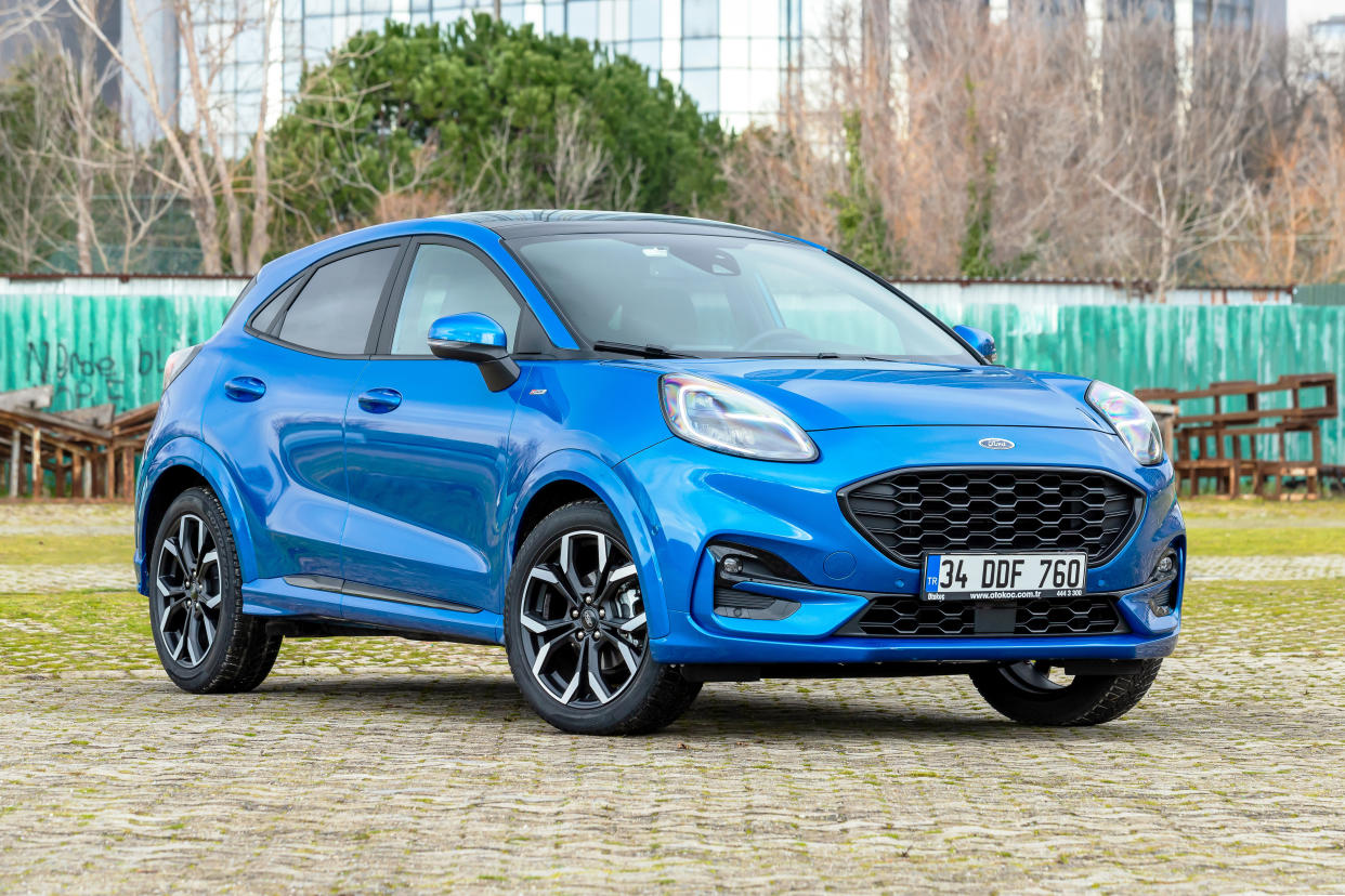 Istanbul, Turkey - February 25 2021 : Ford Puma is a subcompact crossover SUV produced by Ford. It is parked for photoshoot.