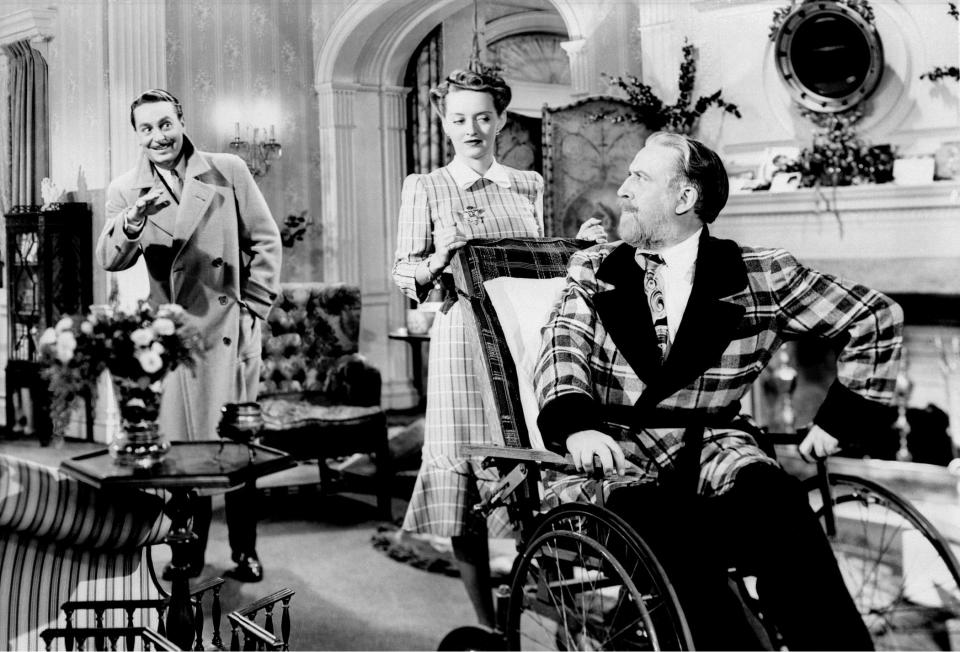 Face paced hilarity with Monty Woolley (right) Bette Davis in "The Man Who Came to Dinner" from 1942.
