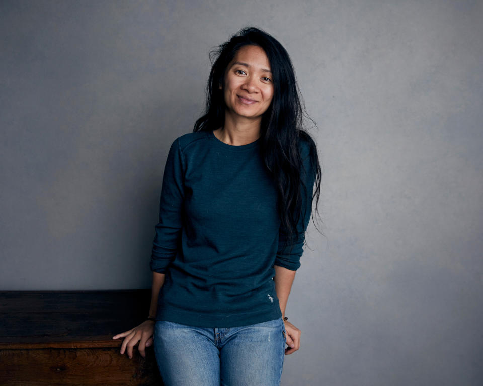 FILE - Writer-director Chloe Zhao poses for a portrait during the Sundance Film Festival in Park City, Utah on Jan. 22, 2018. Zhao’s “Nomadland,” starring by Frances McDormand, will premiere across the major fall film festivals in an alliance forged by the Venice, Toronto, New York and Telluride festivals. It's the first movie announced in the new partnership that has brought together the fall’s biggest movie launch pads, which typically compete against each other for world premiere rights. (Photo by Taylor Jewell/Invision/AP, File)