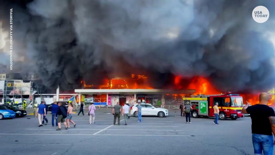 Russian missile destroys Ukrainian shopping mall, leaving at least 11 dead in Kremenchuk, Ukraine