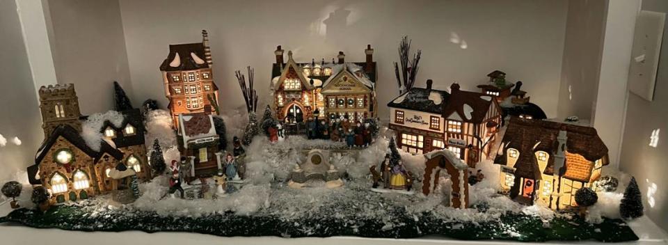 Jeannene Stephenson’s Dickens Village consists of tiny reproductions of Victorian-era buildings. Her pieces are all at least 35 yeas old and the molds have been retired.