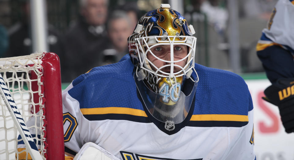 Can Carter Hutton be a backbone between the pipes? (Photo by Glenn James/NHLI via Getty Images)