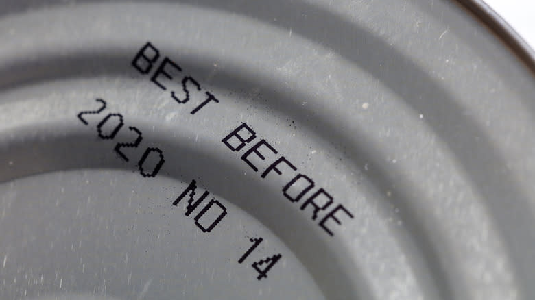 Best before date on can