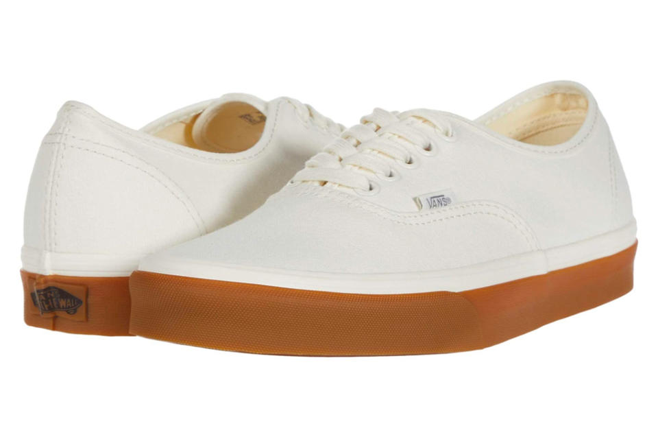 sneakers, white, gum sole, vans