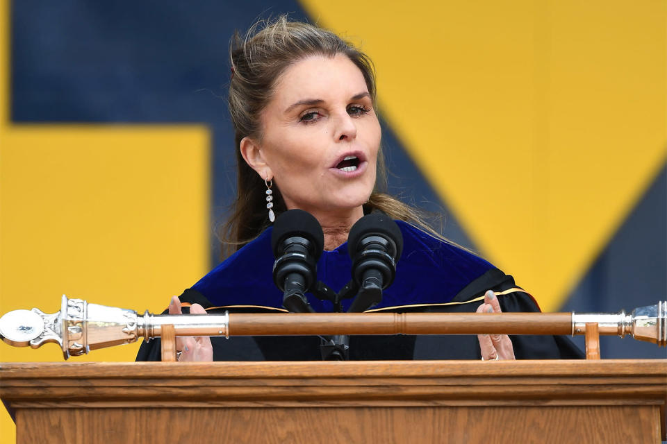 <p>"Fear is indeed a deadly virus for which there is no vaccine ... By embracing that which terrifies you, you will discover the things that make you feel most alive," Shriver told University of Michigan students on April 30 after receiving her honorary Doctor of Humane Letters degree.</p>