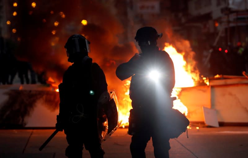 Anti-government demonstrators protest in Hong Kong