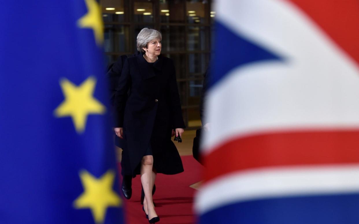 PM May arrives for the EU summit in Brussels - REUTERS