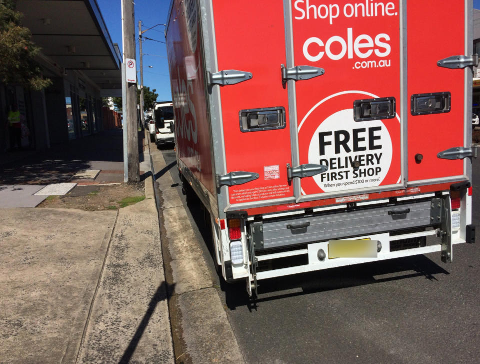 Coles said it would take the issue up with the driver and its online team. Source: Facebook