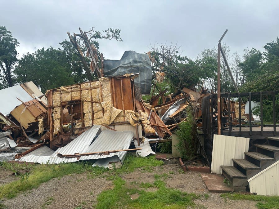 Storm damage in Holdenville (KFOR)