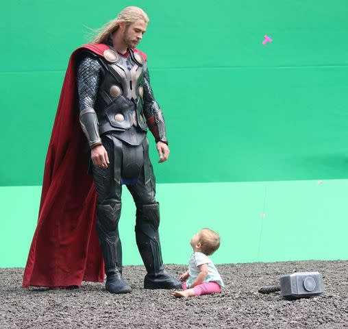 <p>Elsa Pataky/Instagram;Chris Hemsworth</p> Chris Hemsworth and India Rose