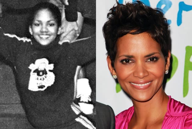 Halle Berry had a lot of school spirit at Heskett Junior High in Bedford, Ohio — Yearbook Library/Getty