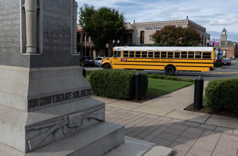 The Confederate Monument in downtown Franklin