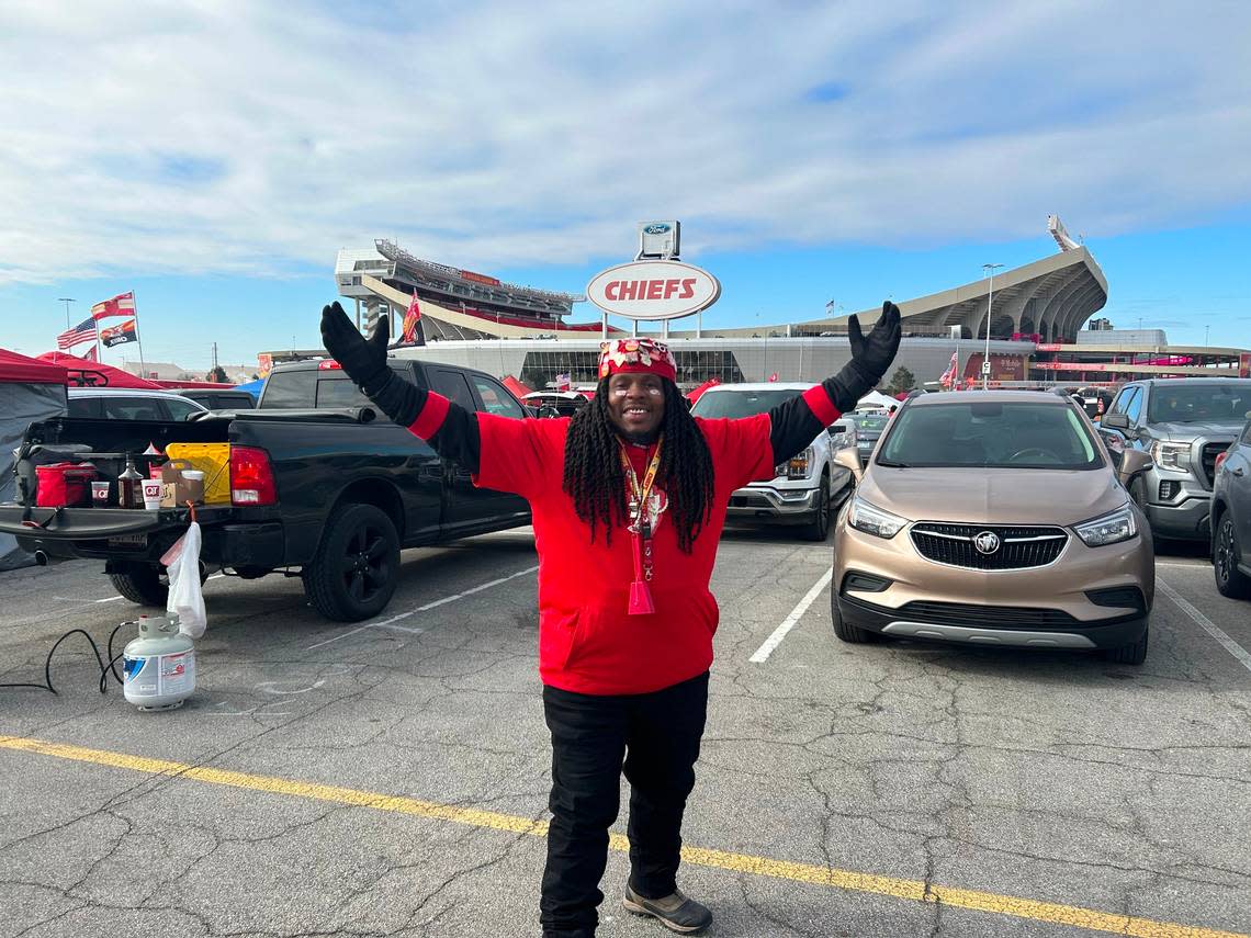 Kansas City fan Rucker — he preferred to give only his last name — said he started tailgating at 10 a.m. Sunday and admitted he was a little nervous about the game. “I do believe we will persevere,” he said.