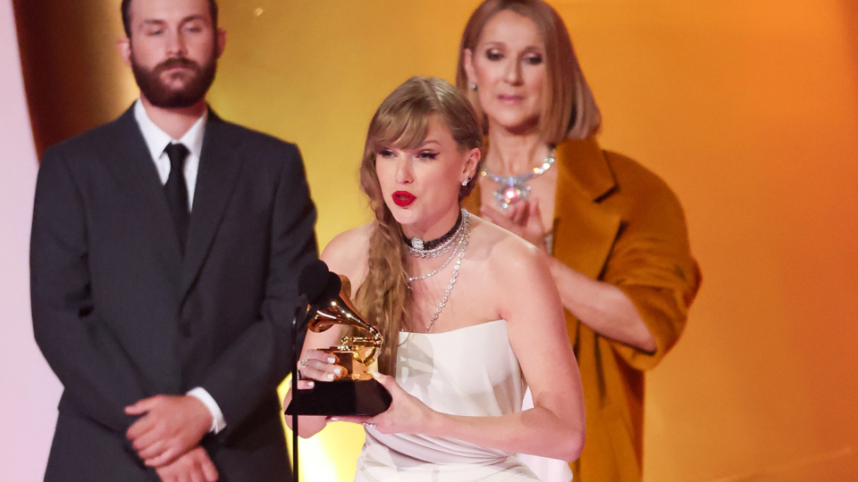 Taylor Swift accepts the Album Of The Year award for 