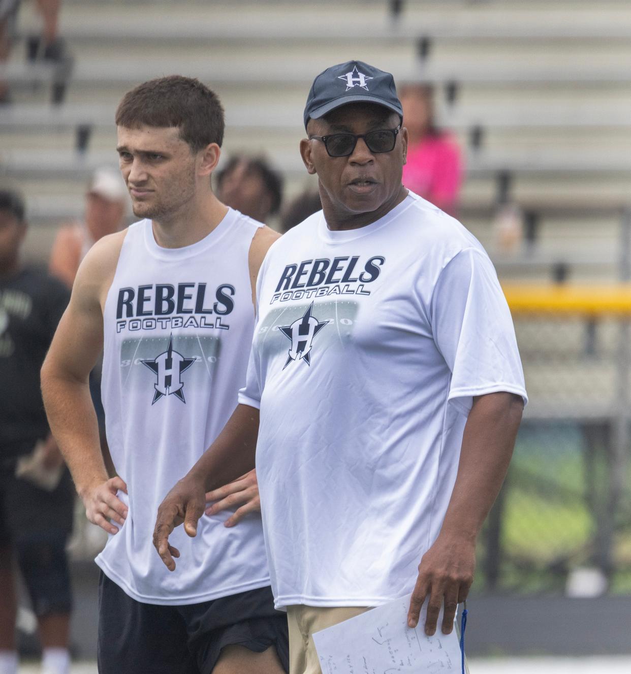 Howell High School Football Coach Bill Hill during 7v7 Football tournament at Howell High School on July 23, 2024.