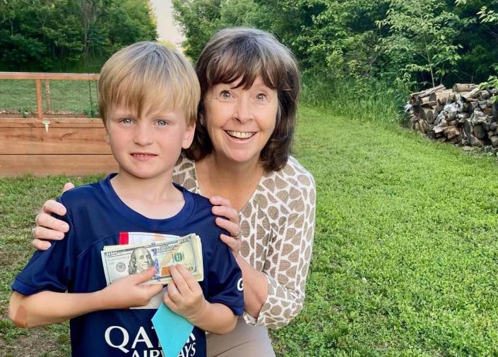 On May 20, 2023, Henry Miles, 7, of Lenexa, received a $400 reward from Janet Langton, also of Lenexa, after he found and returned her missing tortoise Fredericka, who had been missing since escaping her backyard on Aug. 5, 2022.