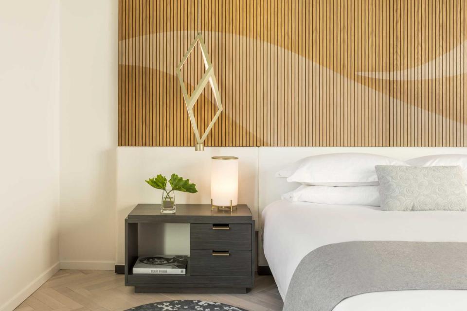 Detail of guest room at the Kimpton La Peer Hotel in Los Angeles