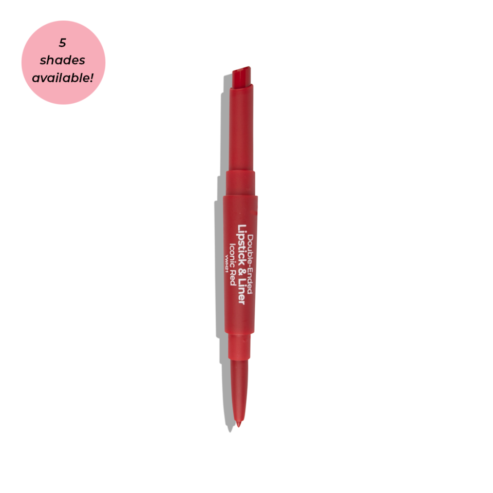 Red slim tube of Double-Ended Lipstick and Liner, $14 