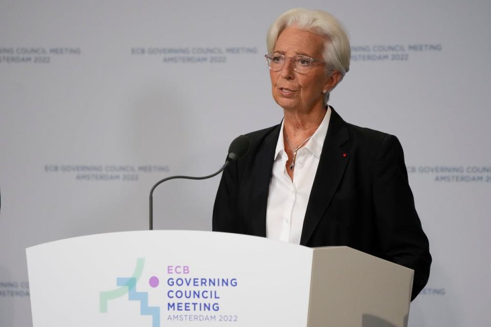 Christine Lagarde, the ECB’s president  (Copyright 2022 The Associated Press. All rights reserved)