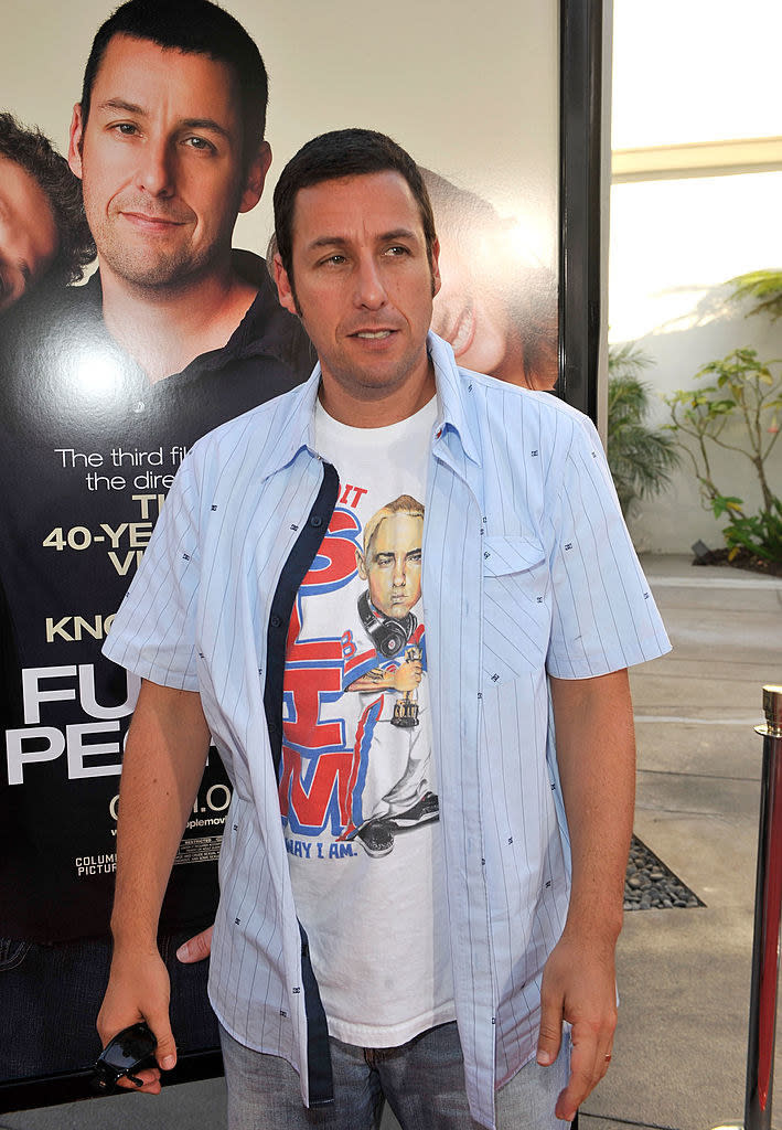 Actor/Executive Producer Adam Sandler arrives on the red carpet for the Los Angeles premiere of "Funny People" held at the ArcLight Hollywood