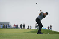 Richard Bland, of England, hits from the second fairway during the second round of the U.S. Open Golf Championship, Friday, June 18, 2021, at Torrey Pines Golf Course in San Diego. (AP Photo/Marcio Jose Sanchez)