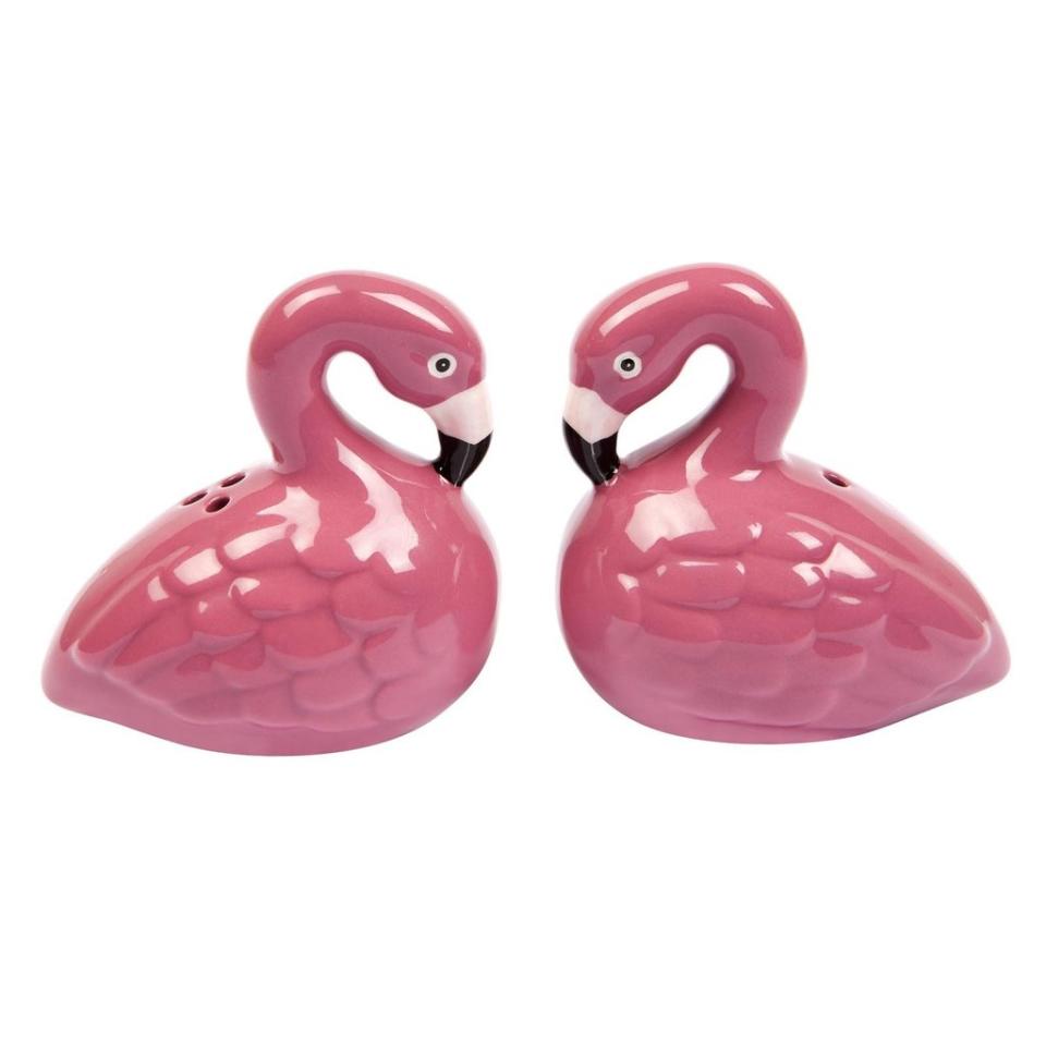 <p>Shake things up with these funky salt and pepper shakers. This could be the perfect option for your Secret Santa recipient. Source: <a rel="nofollow noopener" href="https://www.mrandmrsjones.com.au/collections/kitchen/products/flamingo-salt-pepper-shakers-ss18" target="_blank" data-ylk="slk:Mr & Mrs Jones;elm:context_link;itc:0;sec:content-canvas" class="link ">Mr & Mrs Jones</a> </p>