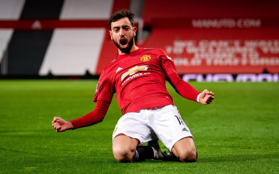 Bruno Fernandes celebrates his brilliant winner  - GETTY IMAGES