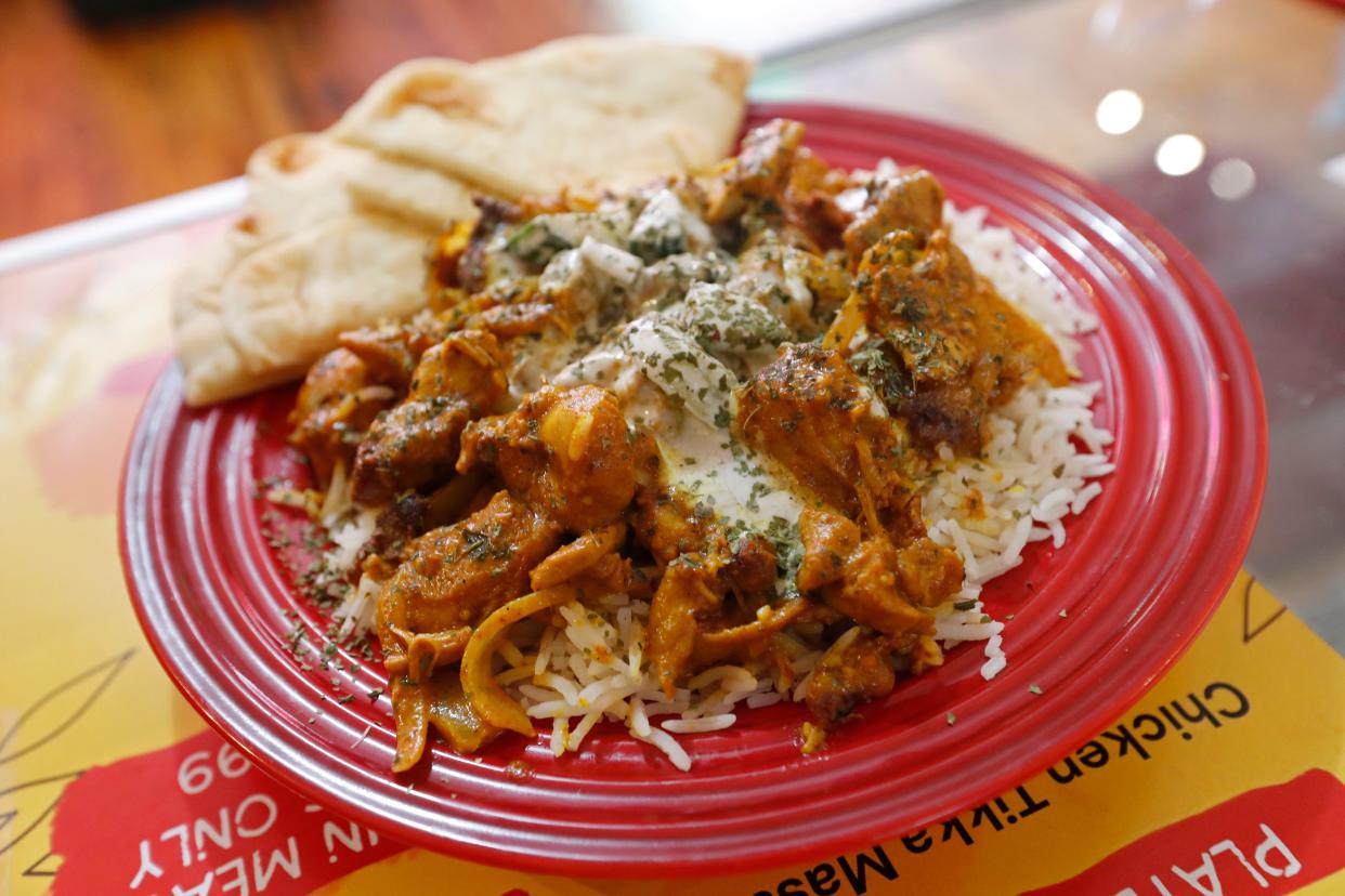 Butter Chicken from Curry Love a new ghost kitchen started by Munch Hut that offers up devilry and take out Indian food in downtown Athens, Ga, on Wednesday, April 17, 2024.