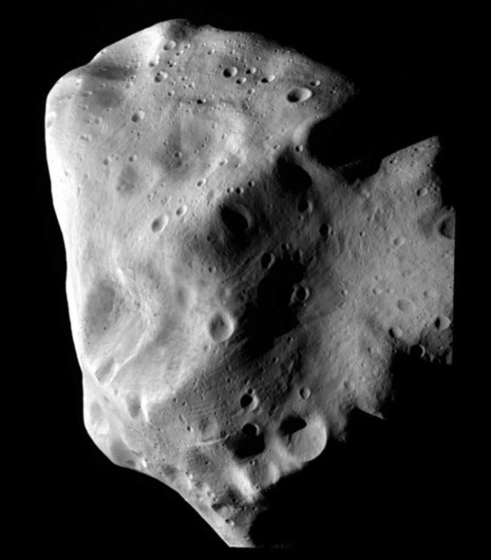 Asteroid Lutetia close-up view as captured by Europe's Rosetta spacecraft in July 2010.