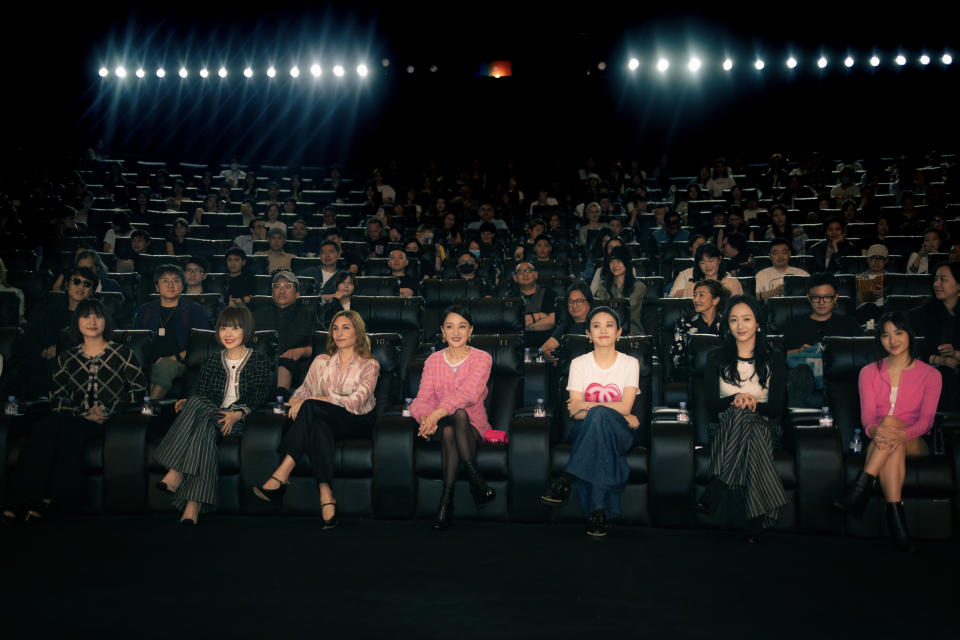 Guests, including Audrey Diwan and Zhou Xun, at the “China Wave” short film screening.