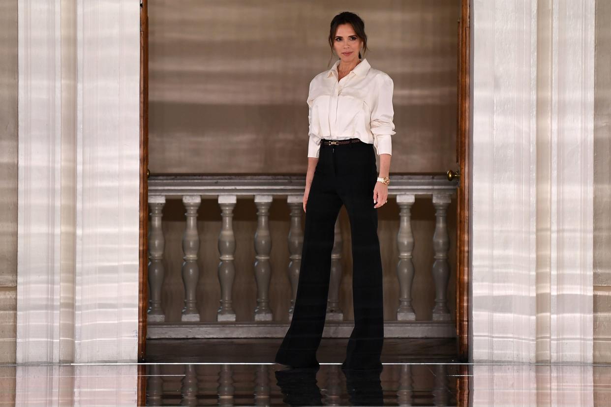 Victoria Beckham, pictured at London Fashion Week, February 2020, has enlisted her son's girlfriend as a model. (Getty Images)