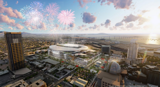 Proposed San Diego Stadium. (MANICA Architecture)