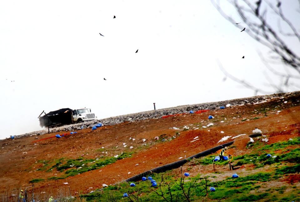 Trash is handled at the Middle Point Landfill in Rutherford County in this file photo. Republic Services, which operates the side, filed an expansion request in mid-April with the state of Tennessee but said it will pull back on the plan for now.