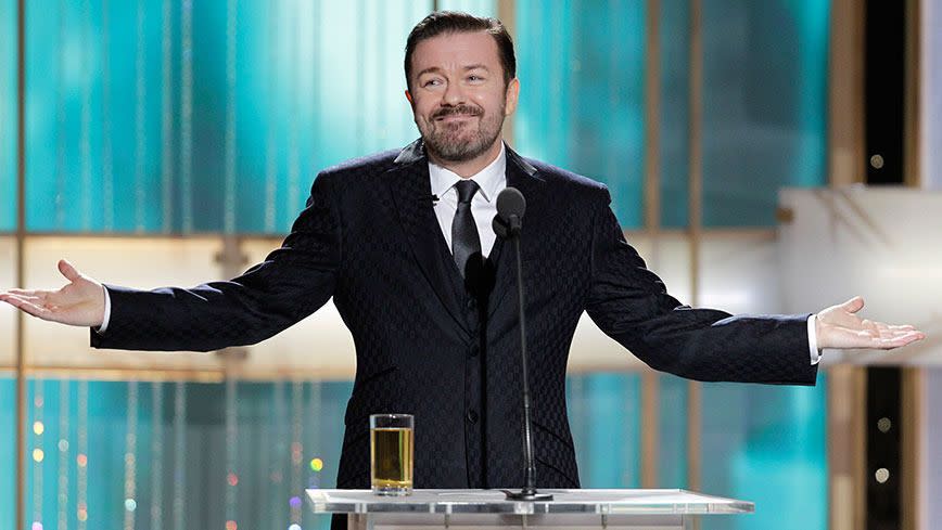 Ricky Gervais hosting the Golden Globes in 2011. Photo: Getty Images