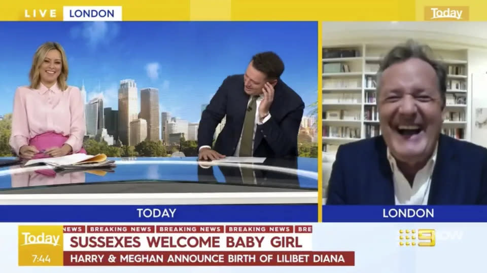 Karl Stefanovic mocked Prince Harry and Meghan's unique baby name on the Today show. Photo: Channel Nine