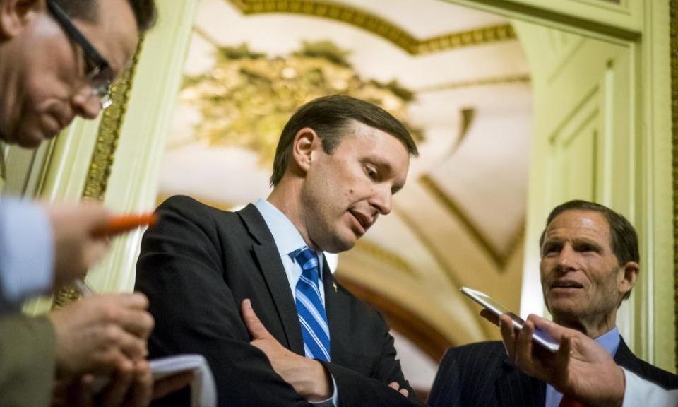 <span class="element-image__caption">Senator Chris Murphy waged 15-hour filibuster on the Senate floor in order to force a vote on gun control on June 15, 2016 in Washington, DC. Murphy wants the Senate to vote on a measure banning anyone on the no-fly list from purchasing a weapon. (Photo by Pete Marovich/Getty Images)</span> <span class="element-image__credit">Photograph: Pete Marovich/Getty Images</span>