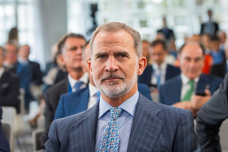 El Rey Felipe VI, durante el IV Foro La Toja-Vínculo Atlántico, a 28 de septiembre de 2023, en la Isla de La Toja, O Grove, Pontevedra, Galicia (España)