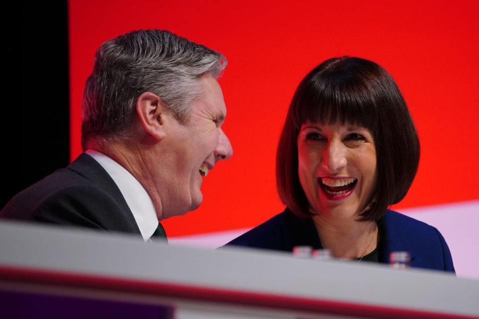 Shadow chancellor Rachel Reeves with party leader Sir Keir Starmer during the Labour conference this year (Peter Byrne/PA) (PA Wire)