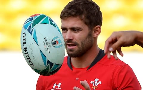 Wales' full back Leigh Halfpenny takes part in a team training session - Credit: William West/Getty