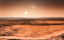 <b>Gliese 667C system has three habitable planets</b><br> In the search for alien worlds, the most exciting part of the hunt is finding planets in the habitable zone around their star, where liquid water can exist. Taking our own solar system as a guide, we've mostly thought of one potentially-habitable planet per star, but the Gliese 667C system, 22 light years away, apparently has three of them! There's no confirmation of them having extraterrestrial life, but it's a good place to look.