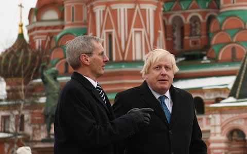 boris johnson and british ambassador - Credit: PA