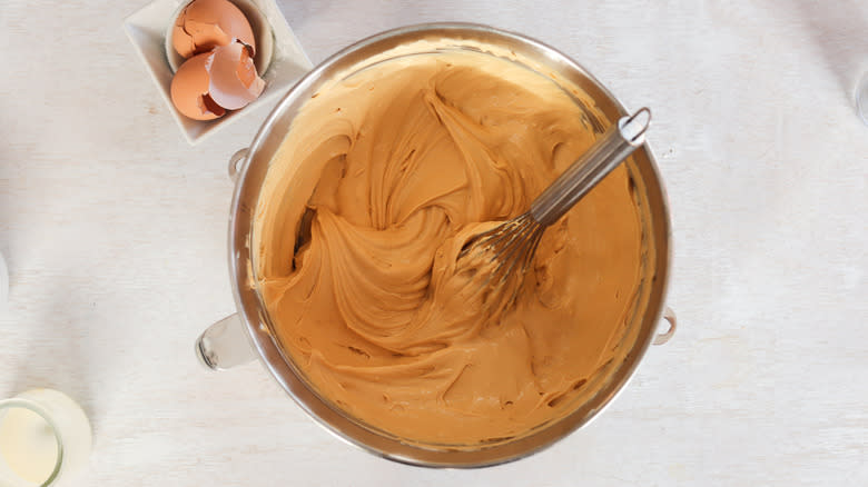 cheesecake batter in a bowl